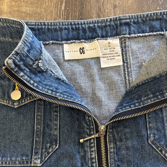 Vintage Cotton Ginny Denim Zip Front Mini Skirt Y2K Street Style - Picture 3 of 10